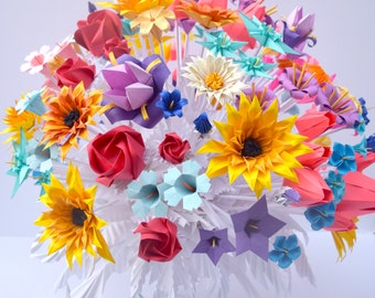 Hand Made Multicolor Multi-bloom Centerpiece for Weddings, Engagements, Parties, Gatherings, Galas and Other Occasions.