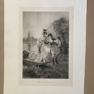 Jaren 1900 grote antieke lithografie