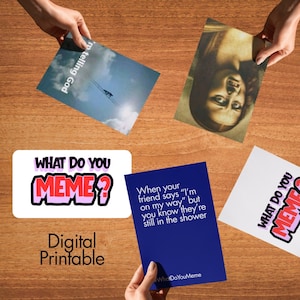 O que você acha de memes? | Iniciador de conversa para imprimir | Download digital | Carta de jogo