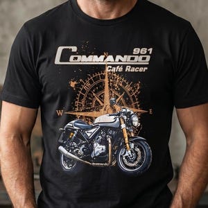 Commando 961 T-Shirt, 961cc Britischer Zweizylinder Cafe Racer, Biker Geschenk, Modern Classic