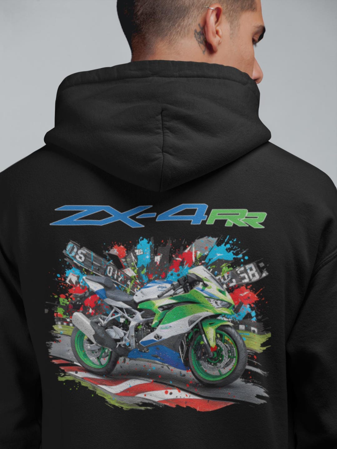 Ninja ZX4RR 40th Anniversary Hoodie, Retro Racing Gift, ZXR Livery
