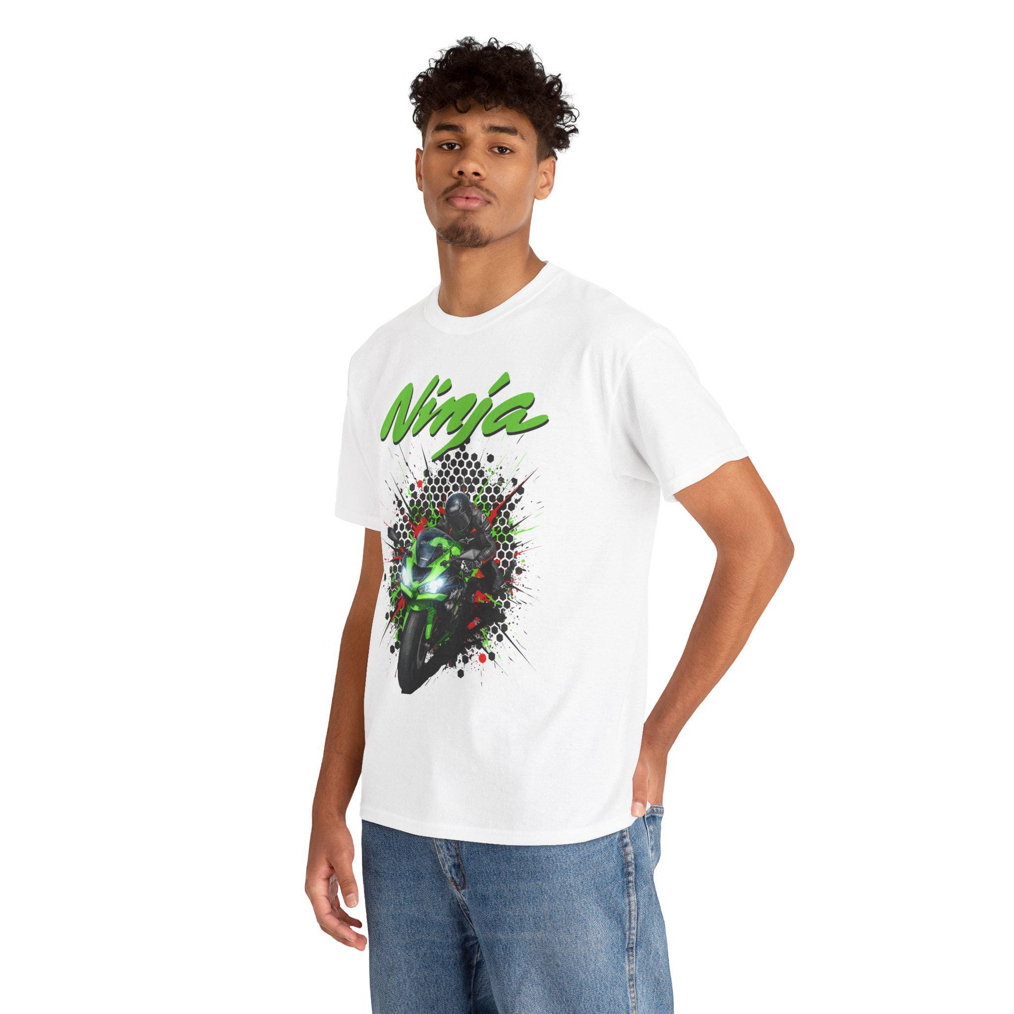 Buy Ninja T Shirt, Team Green Biker Gift, for Men, Japanese