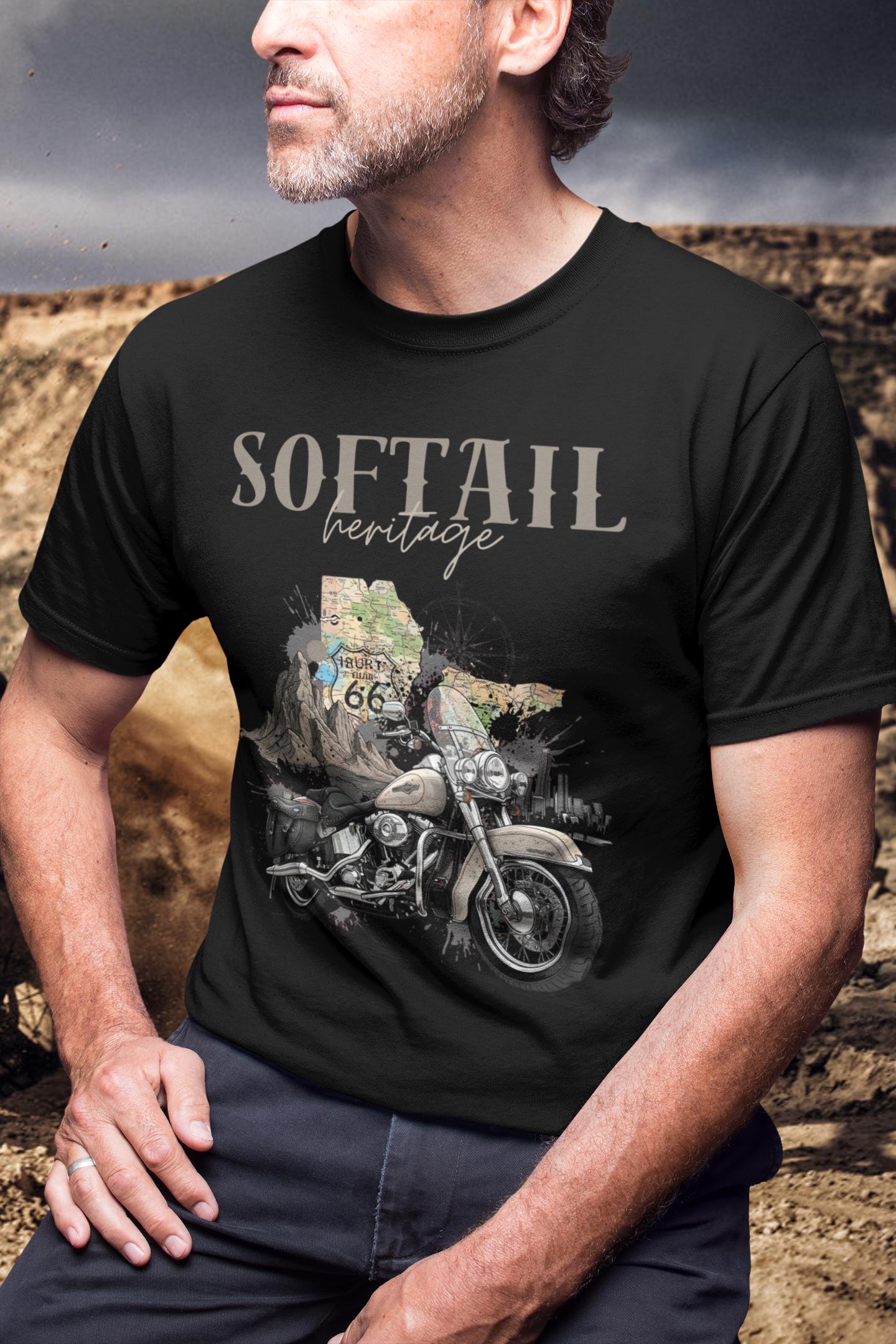 HD Heritage Softail T Shirt the Nostalgic Cruiser Motorcycle Tee