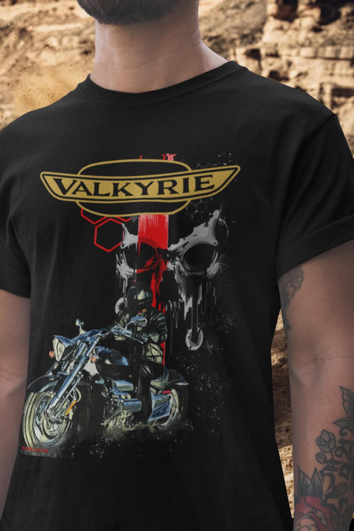 Valkyrie T Shirt F6C Power Cruiser Motorcycle Tee Flat Six Engine