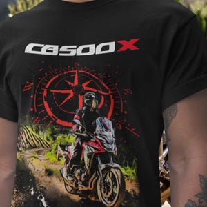 Honda CB 500X T Shirt Adventure Motorcycle Tee for Touring Riders Dual Sport Bike Shirt for Honda Fans Gift for Motorcyclists and Bikers