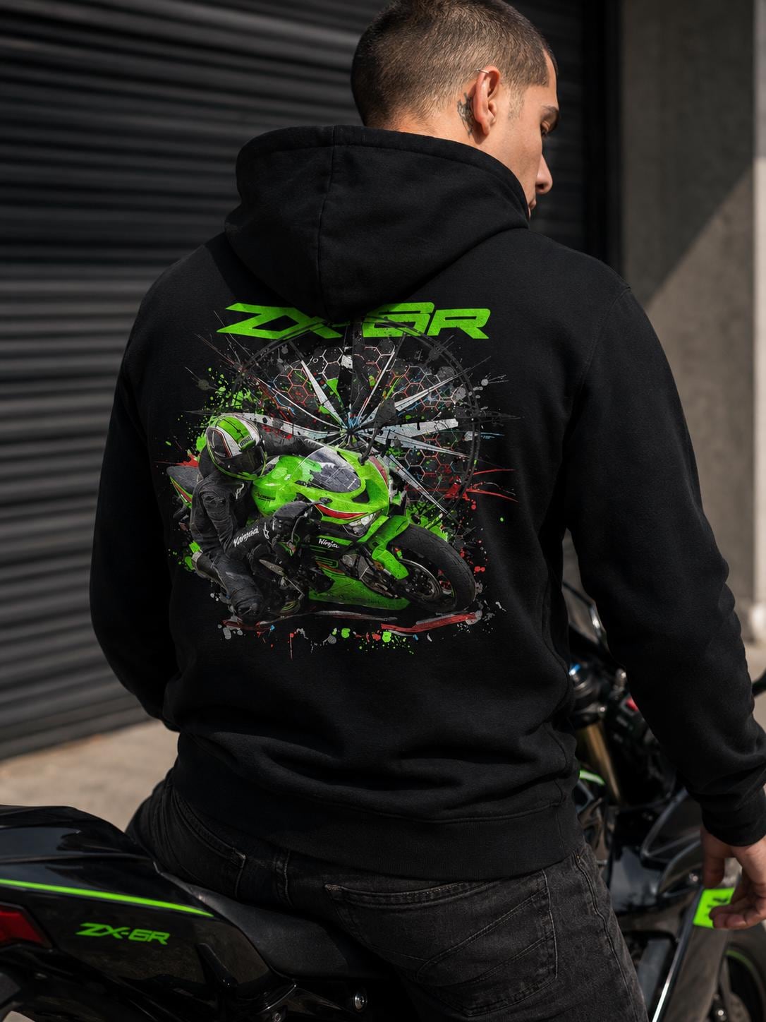 Man グッズ Ninja ZX6R Hoodie, 636 Biker Gift, Supersport Pullover, Ninja