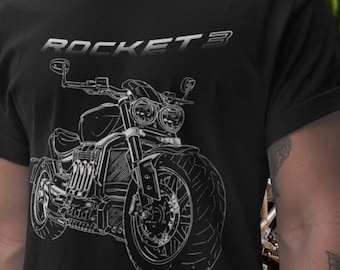 Rocket 3 Motorrad-T-Shirt, Geschenkidee für Muscle-Roadster, 2500cc Inline-Triple-T-Shirt, Power-Cruiser-Fahrer