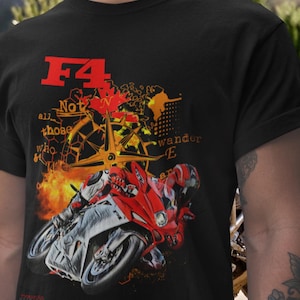 MV Agusta F4 T Shirt Motorcycle Art Superbike Tee Tamburini Design Rider Graphic Top For MV Agusta Fans Varese Legend Gift