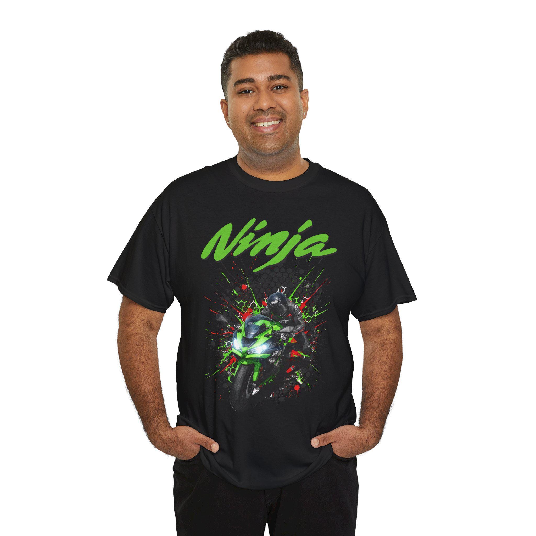 Ninja T Shirt, Team Green Biker Gift, for Men, Japanese Sportbike