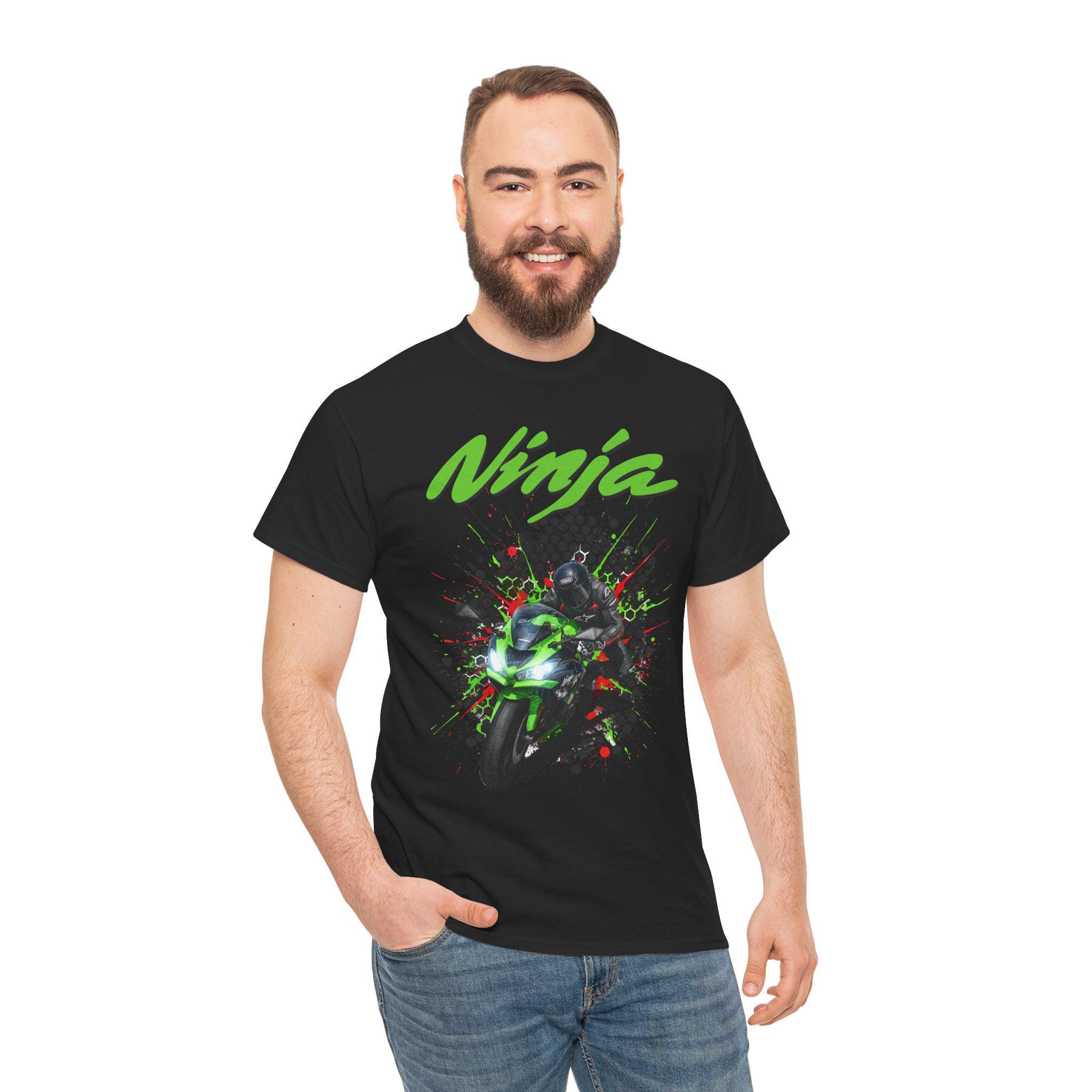 Ninja T Shirt, Team Green Biker Gift, for Men, Japanese Sportbike