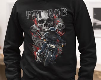 Power Cruiser Sweatshirt, Zwart Skull Rider Cadeau, Voor Heren, Donker Custom V Twin Motorfiets Fan Top, Biker Kleding