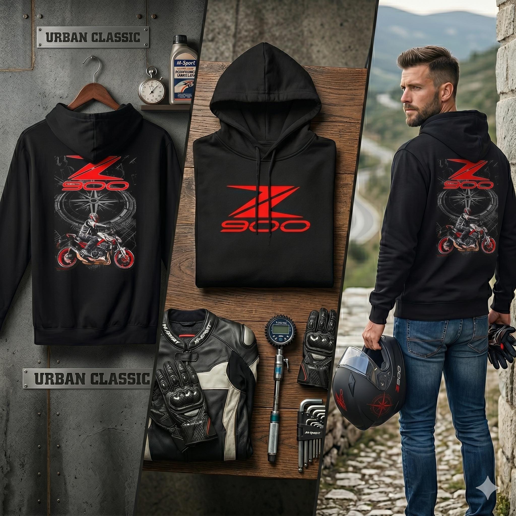 Z900 Hoodie, Biker Gift for Men, the Supernaked Beast Motorcycle