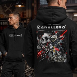 Caballero Biker Hoodie, Italian Scrambler Motorcycle Gift, Flat Track Pullover, Retro Dual Sport Rider