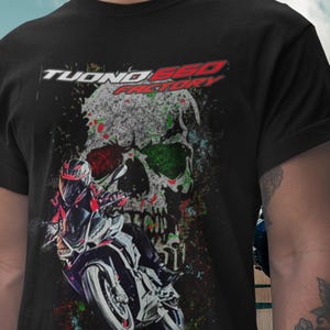 Aprilia Tuono 660 Factory T Shirt Supernaked Motorcycle Tee Italian Performance Rider Graphic Skull Top For Aprilia Racing Fans APRC Gift