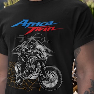 Honda Africa Twin CRF1000L T Shirt Adventure Motorcycle Tee for Riders Dual Sport Bike Shirt for Honda Fans Touring Moto Gift for Bikers