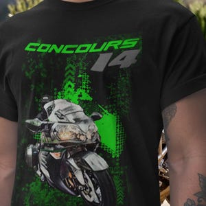 Kawasaki Concours 14 T Shirt Super Tourer Motorcycle Tee 1400GTR Rider Graphic Top For Kawasaki Fans ZX-14R Soul Long Distance