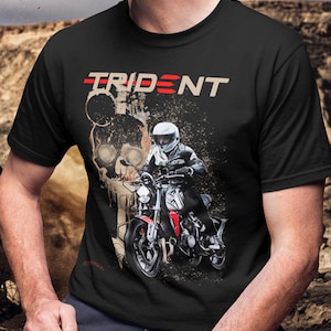 Triumph Trident 660 T Shirt Perfect Biker Gift For Skull Rider Fan Top For Triumph Owners Husband Present Moto Tee Motorcycle