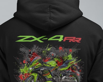 Ninja ZX4RR Hoodie, ZX 4 Screamer Gift, 400cc Inline Four Pullover