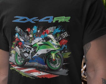 Ninja ZX4RR 40周年記念Tシャツ、ZXR750トリビュートTシャツ、レトロ