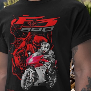 MV Agusta F3 800 T Shirt Italian Supersport Motorcycle Tee Tre Pistoni Rider Graphic Top For MV Agusta Fans Motorcycle Art Gift