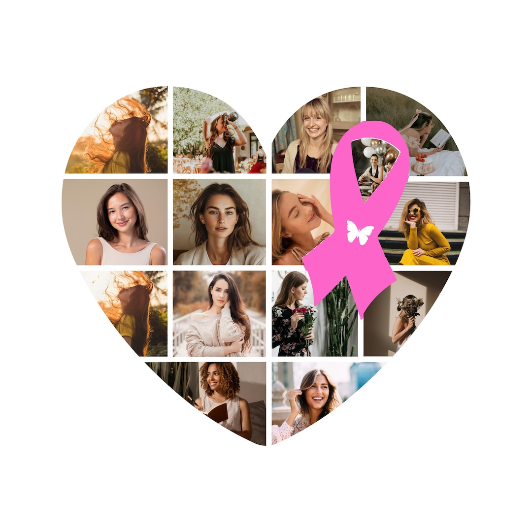 Collage Using Ribbon Ribbon Photo Collage Frame : Breast Cancer Awareness (editable Canva ...