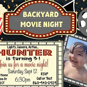 Lets go to the movies birthday digital card
