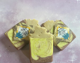 All mighty pie: lemon meringue pie scented vegan soap