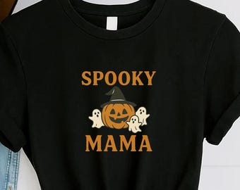 Spooky Mama Halloween Shirt: Pumpkin Ghost Mom Tee - Comfort Colors