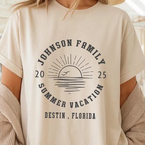Custom Family Vacation Shirt Destin Florida Beach Trip Matching Summer Tee Personalized Sunset T Shirt 2025 Travel Shirt