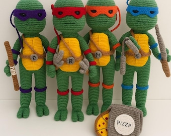 Crochet Amigurumi Ninja Turtles Pattern PDF Digital Download Crochet TMNT Tutorial