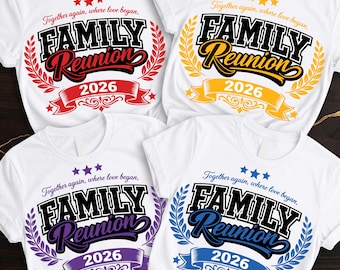 Paquete de archivos SVG para la reunión familiar de 2026, diseño de camisetas familiares a juego, archivos de corte para Cricut, PNG DTF para sublimación, reuniones familiares, camisetas para viajes de vacaciones.