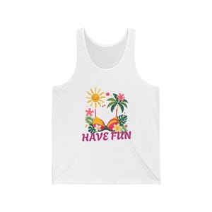 Summer Vibes Tank Top, Beach Tank, Vacation Wear, Outdoor Activities, Have Fun Design