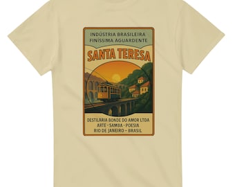 Santa Teresa「Cachaça Label」T シャツ – ヴィンテージ リオデジャネイロ トラム デザイン