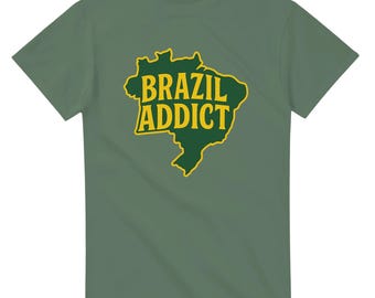 Brazil Addict Map T-Shirt – Gildan 5000 Heavy Cotton