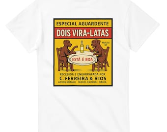 Dois Vira-Latas」ヴィンテージ カシャーサ ラベル T シャツ