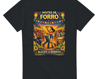 Noites de Forró – アレグリア ド ノルデステ |ブラジリアン フェスタ ジュニーナ T シャツ (ギルダン 5000)