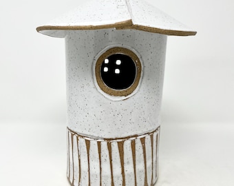 Handmade Ceramic Bird House: Rustic Bird House