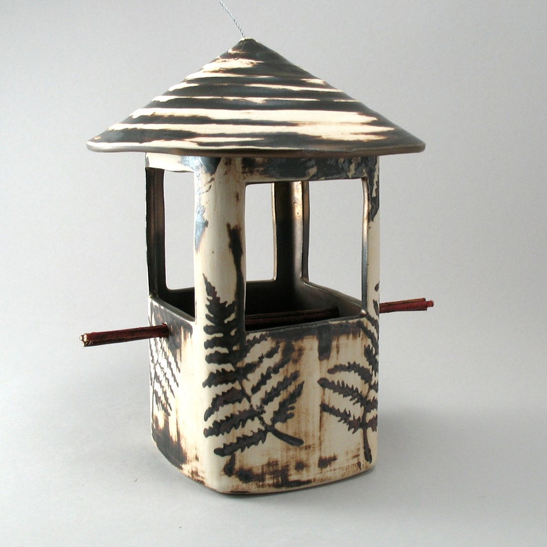 Stoneware Bird Feederhandmade Pottery Bird Feederceramic Bird Feeder