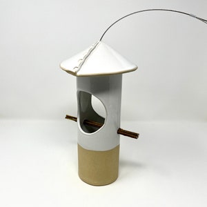 Ceramic Bird Feeder, Pottery Bird Feeder, Handmade Bird Feeder, White Bird Feeder,