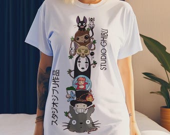 T-shirt, sweatshirt, Studio Ghibli vintage character t-shirt, Kodama t-shirt, Haku, Totoro, Calcifer, Y2K t-shirt