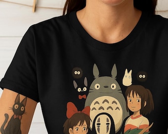 Studio Ghibli T-Shirt, 100% Cotton, Gift Idea, Spirited Away, My Neighbor Totoro, Howl's Moving Castle,Bella Canvas T-Shirt,Hayao Miyazaki