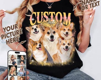 Comfort Colors gepersonaliseerd hondenshirt, gepersonaliseerd huisdiershirt, gepersonaliseerd bootleg shirt, hondenherdenkingscadeau, gepersonaliseerd shirt, hondenherdenkingscadeaus