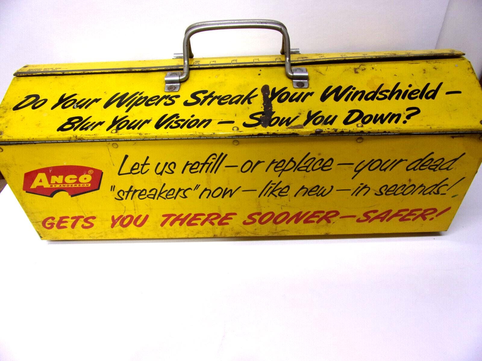 1950s Anco Windshield Wipers Advertising Tool Box for Your Service