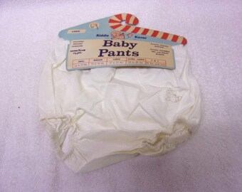 NOS 1950s Kiddie Kover Acetate & Plastic Baby Pants Large White