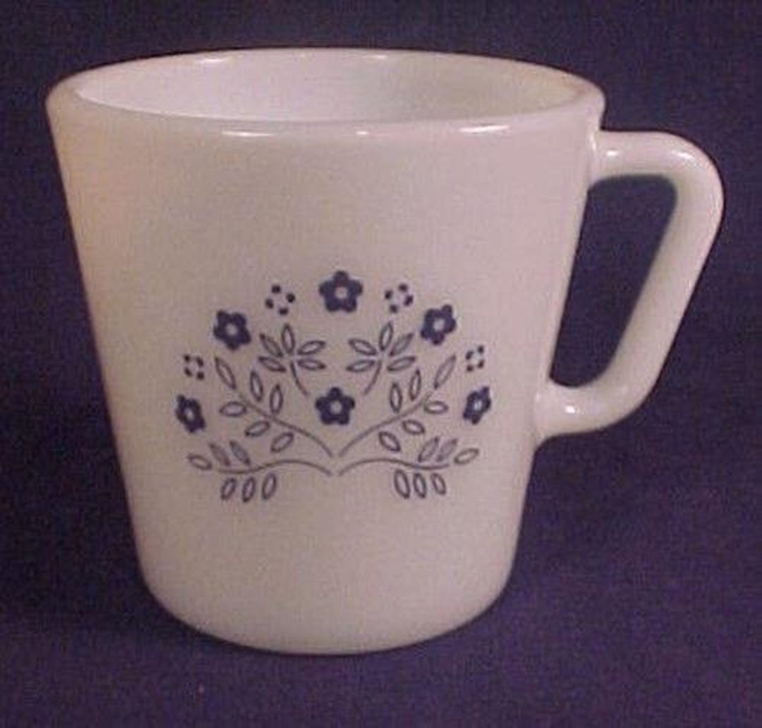 Set of Five Mint Pyrex Blueberry Pattern Coffee Mug - Etsy