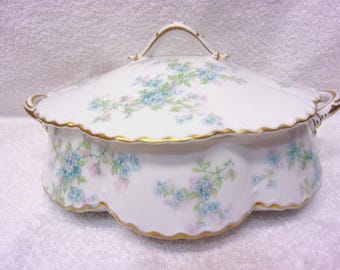 Antique Ornate Haviland Limoges Covered Casserole Dish