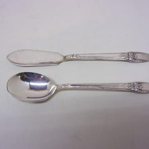 1847 Rogers Bros First Love Patt Silverplate Sugar spoon and Butter knife