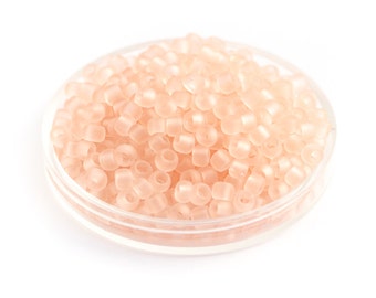 TOHO Seed Beads, Translucent Frosted Pink Rosaline Japanese Glass Beads, Size 8/0 x 10g