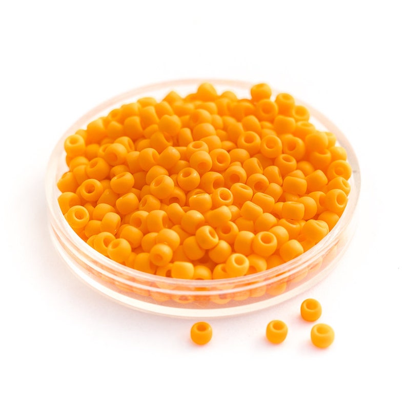 Bright Japanese Glass Round Seed Beads Size 80 x 10g TOHO Seed Beads Frosted Cantaloupe Orange Opaque