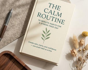 The Calm Routine Digital Book PDF, 10-Minute Stress-Free Daily Habits Journal, Mindfulness Planner, Self-Care Guide, Habit Tracker Printable